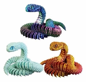 3D Printed Crystal Snake Full Articulated Surprise Dragons Fidget Toy UK - Picture 1 of 9