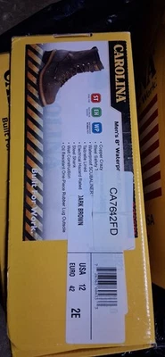 Botas Hombre Carolina Marrón, Talla 12EE Foto 1 de 2