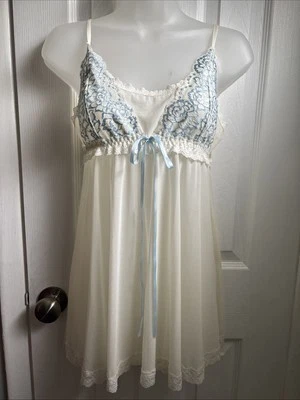 Lencería muñeca bebé Hanky Panky mediana encaje transparente azul marfil Foto 1 de 4