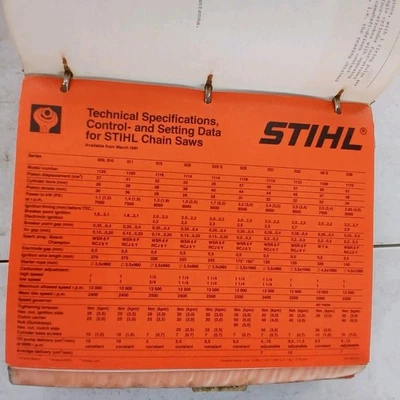 Stihl Technical Bulletins 1982- 1987 Niemeyer Binder - Image 1 of 4