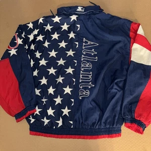 1996 Olympic Games Atlanta Windbreaker Parks Stars & Stripes Large 26x28 - Picture 1 of 11