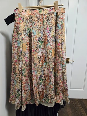 Falda MaxMara Studio Floral Seda - Talla US 6 - 100% Seda - Elegante - Nueva Foto 1 de 4