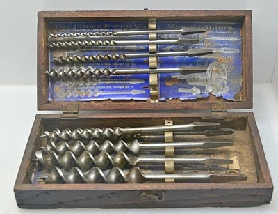 ✨Juego de brocas de barrena James Swan de colección de 9 piezas con caja de madera (INV R527) Foto 1 de 3