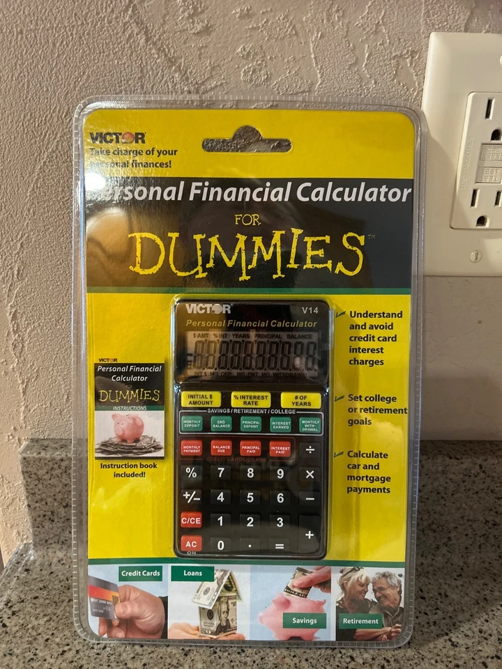 Victor V14 Personal Financial Calculator for Dummies, Black New Factory Sealed - Image 1 of 1