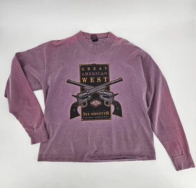 Camisa de colección Great American West Six Shooter para hombre talla XL H L Miller púrpura Foto 1 de 4