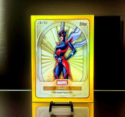 2025 Topps Marvel Mint #88 Wasp black foil gold minted #36 of 50 !  SP ! - Image 1 of 4