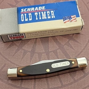 SCHRADE OLD TIMER Knife Made in USA 33OT Middleman JACK Sawcut DELRIN Handles - Picture 1 of 5