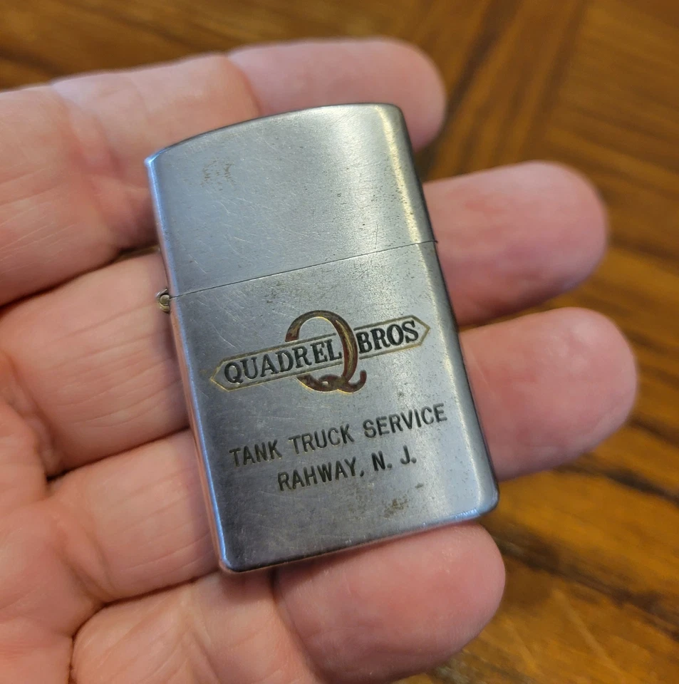 VTG. SHAW BARTON LIGHTER ADVERTISING QUADREL BROS. TANK TRUCK SERVICE NEW JERSEY - Image 1 of 4