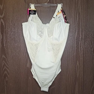 Maidenform Body Briefer 40DD Shape wear Firm Control Bodysuit Lingerie Ivory - Picture 1 of 9