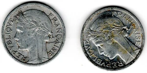 Frankreich 1 Franc Münzen (2er Set), KM#885a.1, 1946, 1959 - Bild 1 von 6
