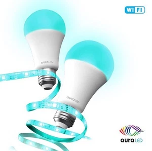 Aura LED ColorKit Trio Multi-Color and LED Light Strip 6500K A21 75W Eqv - Picture 1 of 1