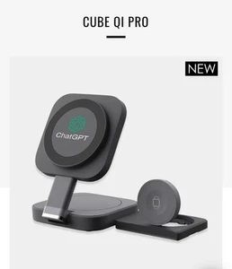 Cube Qi Pro 3-in-1 Cube Magnetic Charging Station Charging+ 40W Charger Apple - Picture 1 of 8