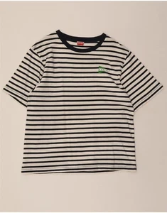 KENZO Mens Graphic T-Shirt Top Large White Striped Cotton DI62 - Picture 1 of 3