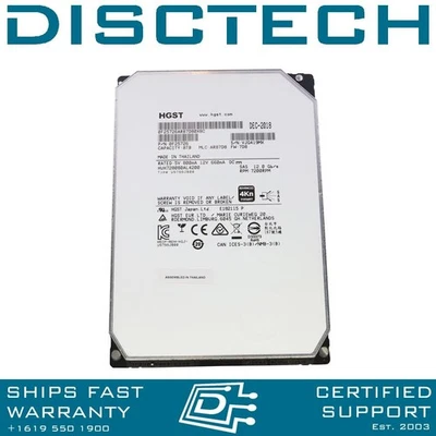 8TB SAS HDD HGST HUH728080AL4200 / 0F25726 12Gbps 7.2K 4Kn Enterprise Hard Drive - Image 1 of 3