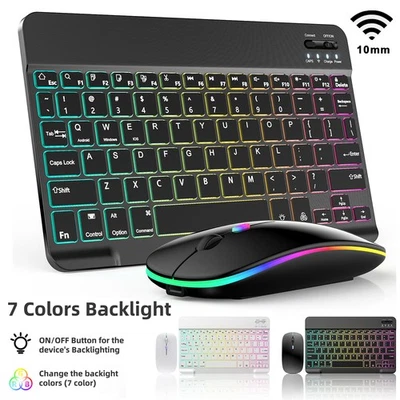 RGB Wireless Backlit Gaming Keyboard and Mouse Set -Bluetooth & USB Rechargeable - Image 1 of 4