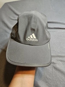 Adidas Hat Cap Strap Back Gray Panel Tailwind Featherlight Tennis Pickleball - Picture 1 of 6