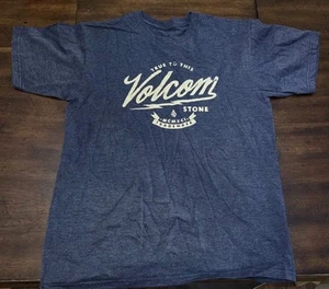 New Volcom Boys XL True To This Stone Logo Cotton T-Shirt Blue - Picture 1 of 2