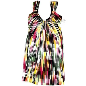 London Times Dress 12 Stretch Short Sleeve Sheath Black Patterned Womens Size - Picture 1 of 9