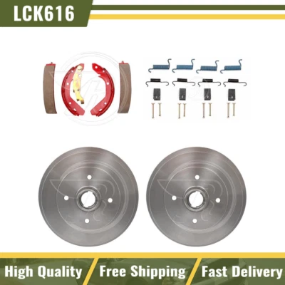 Rear Brake Drums & Brake Shoes Hardware Spring Kit Fits 1976 1977-1979 Audi Fox - Image 1 of 4