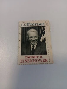 DWIGHT D.EISENHOWER 6 SENT STAMP - Picture 1 of 2