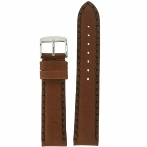Watch Strap Brown Handmade Soft Genuine Leather Stitching Mens Band 20mm - 24mm - Picture 1 of 4