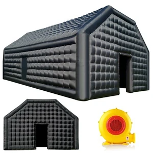 30FT Inflatable Cube Wedding Tent Nightclub Tent Custom Logo Black Portable - Picture 1 of 11