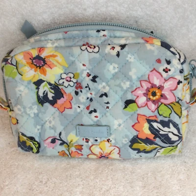 Vera Bradley FLOATING GARDEN Small Zip Top Plastic Lined Makeup Bag - Image 1 of 4
