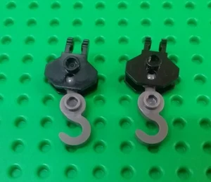 *NEW* Lego Dark Grey Hooks w Tow Balls Black Comnector for Tow Trucks x 2 - Picture 1 of 2