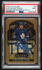 20120-2021 Upper Deck Allure Auston Matthews Auto 1/1 Golden Treasures PSA 9