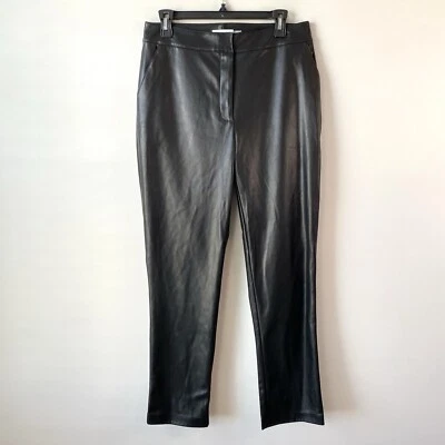 Pantalones al tobillo Calvin Klein de cuero sintético negros 10 Foto 1 de 4