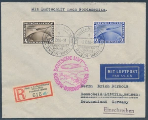 Zeppelin Nordamerikafahrt 1936 Einschreiben Chicagofahrt Zeppeline MiF (S24353) - Picture 1 of 2