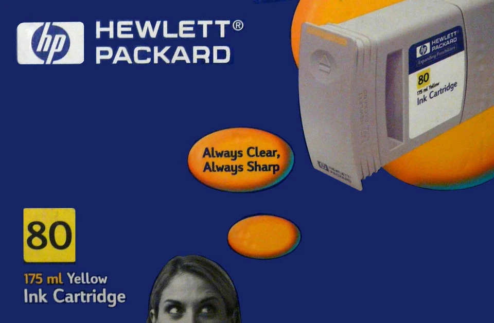 Original HP 80, C4873A, Yellow Ink Cartridge, HP DesignJet 1050C, 1055CM, HP 80 - Bild 1 von 1