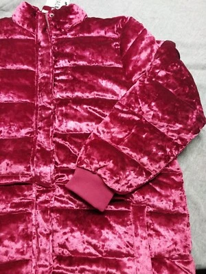 Jack by BB Dakota Crushed It Velvet Puffer Womens Coat Size Large in Maroon - Image 1 of 4