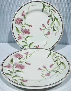 Lot Of 2 ~ Sweet Pea Franciscan Greenhouse Earthenware Dinner Plates - Picture 1 of 8