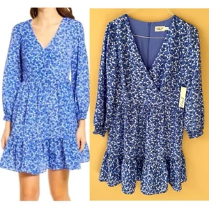 NWT ELIZA J Floral Surplice Neck Long Sleeve Fit & Flare Dress EJOM5710 Size 12 - Picture 1 of 12