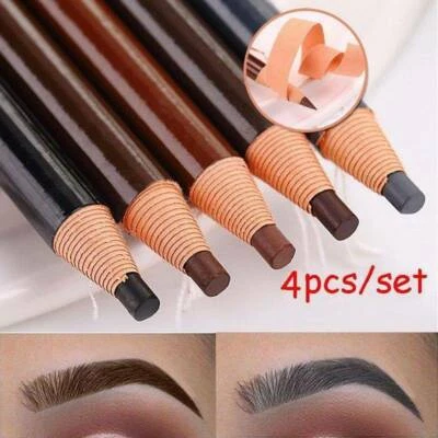 4Pcs Eyebrow Pencil Microblading Outlining Marking Pen Brow Liner Peel-Off Kit - Image 1 of 4