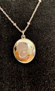 Kate Spade New York Silver Tone C Initial Locket Pendant Necklace - Picture 1 of 12