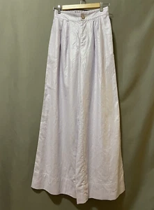 NWOT Jason Wu Zip Front Linen Cotton Foil Hi-Rise Wide-Leg Pants SZ XS Lavender - Picture 1 of 11