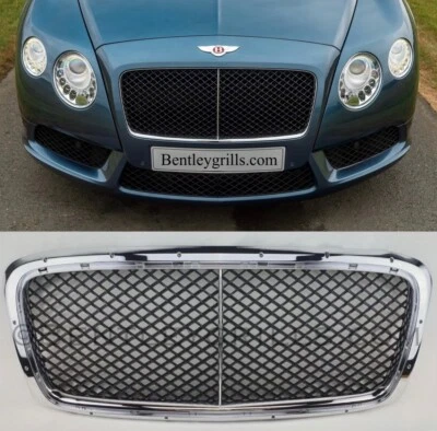 Bentley GT Grill GTC Continental GTV8 2012-2018 Chrome and Black 3pc GTV8 Grills - image 1 of 4