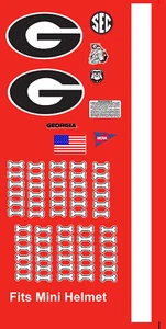 Mini GEORGIA BULLDOGS Football Helmet Decals One (1) Set  Convex 8 mil - Picture 1 of 1