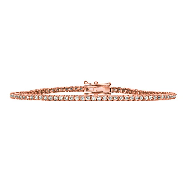 1.00 Carat Natural Diamond Tennis Bracelet G SI 14K Rose Gold 7'' - Image 1 of 1