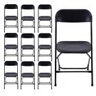 (5 to 15 PACK) Commercial Wedding Quality Stackable Plastic Folding Chairs Black