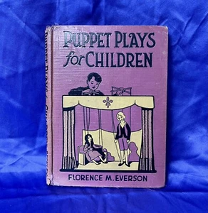 PUPPET PLAYS FOR CHILDREN Book 1929 Beckley-Card Purple Vtg Florence M. Everson - Picture 1 of 7
