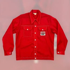 Vintage 60er 70er SWINGSTER Wayne Feeds Patch Windbreaker Jacke Erwachsene L rot selten USA - Bild 1 von 7