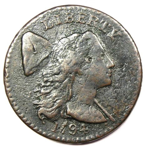 1794 Liberty Cap Large Cent 1C Coin - VF / XF Details - Rare Date! Cover