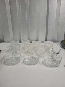 Lot Vintage Glass Dessert Cups And Bowls Dish 11 Pieces - Picture 1 of 4
