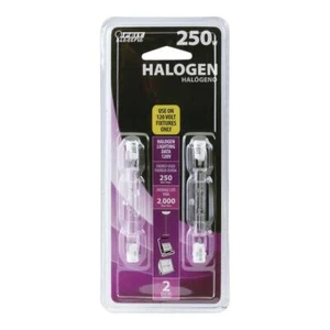 2 pack 250W Equivalent T3 Soft White Dimmable Linear Non LED Halo Light Bulb - Picture 1 of 3