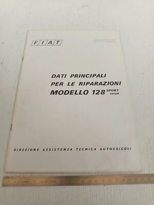 manuale originale dati principali riparazioni 1972 Fiat 128 Sport Coupé - Immagine 1 di 4
