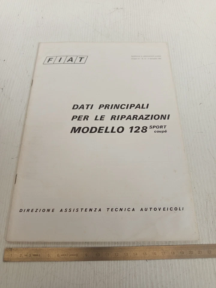 manuale originale dati principali riparazioni 1972 Fiat 128 Sport Coupé - Immagine 1 di 4