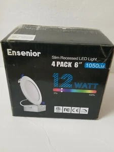 Ensenior 4-Pack 6 Inch 6000K White LED Recessed Ceiling Lights w/Junction Box - Picture 1 of 2